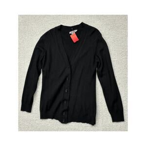 Luigi Baldo Women's Black Merino Wool Topper Sweater Size XL #65590